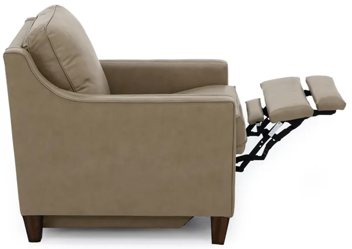 Emery Leather Power Wall Saver Recliner in Tan