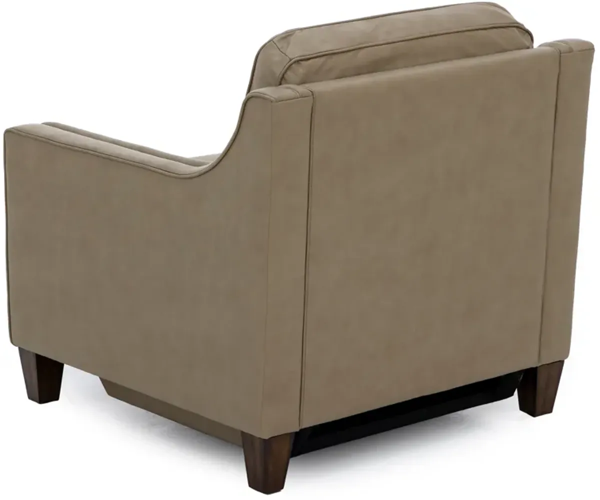 Emery Leather Power Wall Saver Recliner in Tan