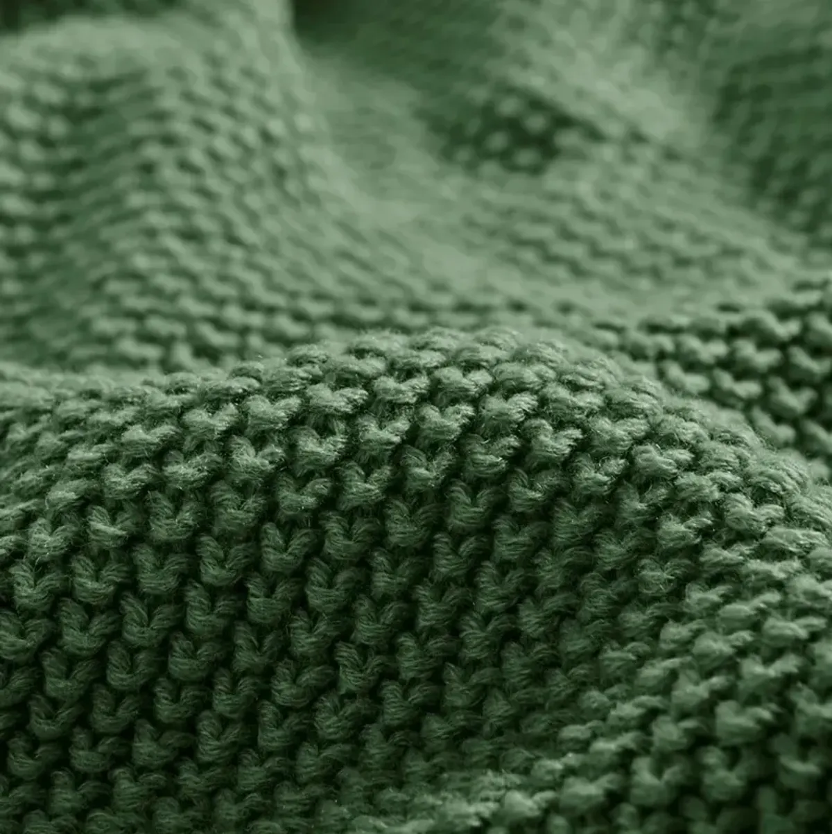 Green Knit Throw 50"W x 60"L