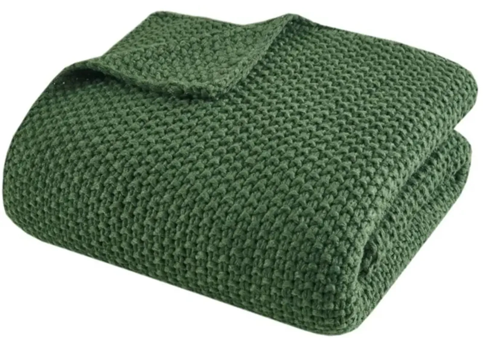 Green Knit Throw 50"W x 60"L