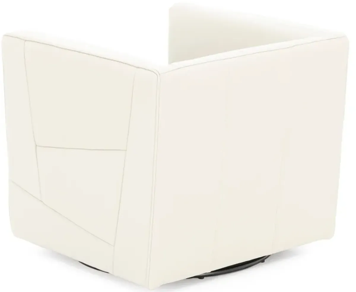 Spector Leather Swivel Chair in Vanilla