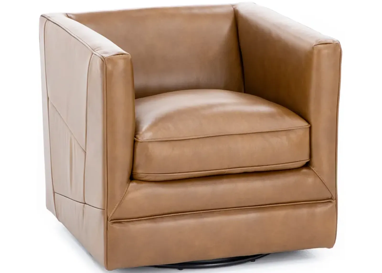 Spector Leather Swivel Chair in Camel