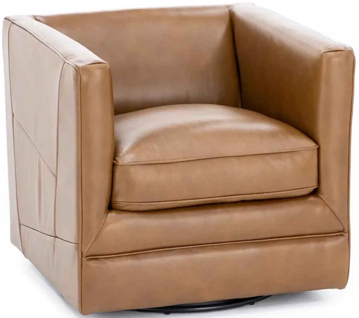 Spector Leather Swivel Chair in Camel