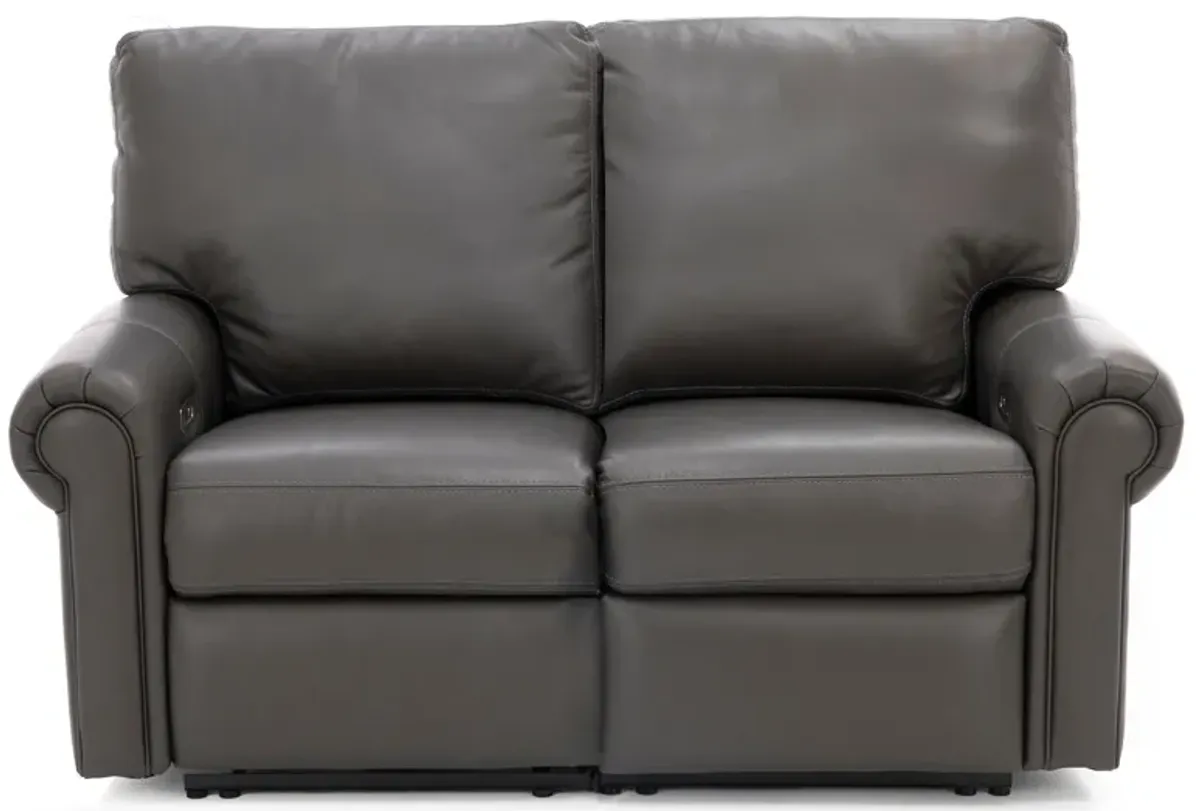 Design and Recline Fairfax Leather Power Reclining Loveseat