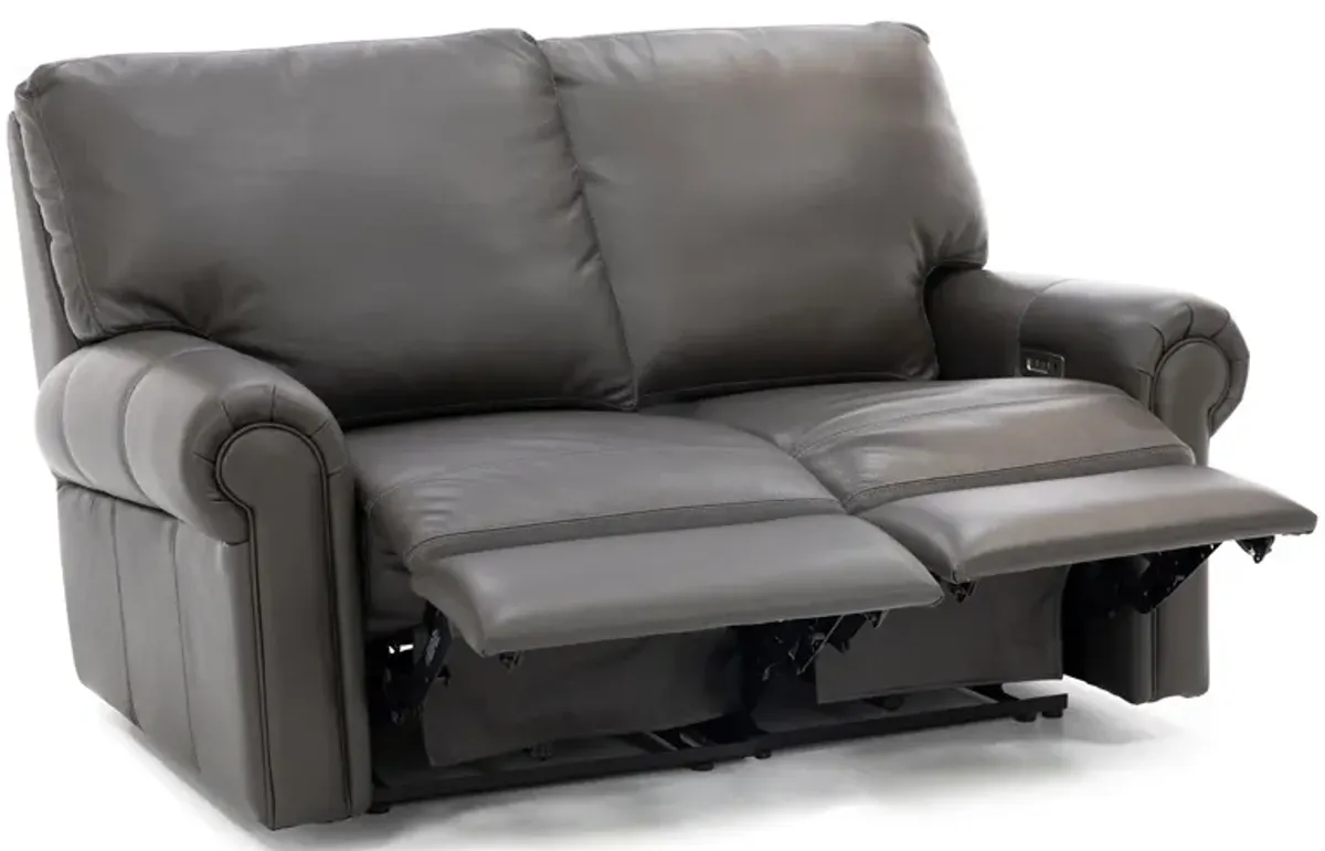 Design and Recline Fairfax Leather Power Reclining Loveseat