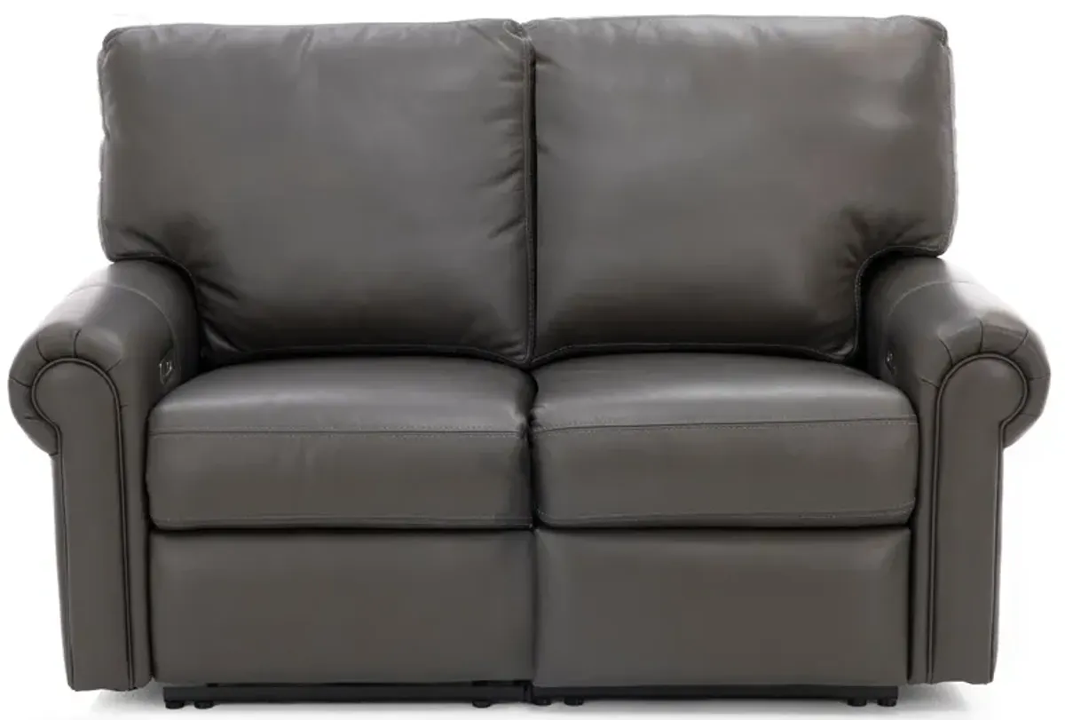 Design and Recline Fairfax Leather Power Reclining Loveseat