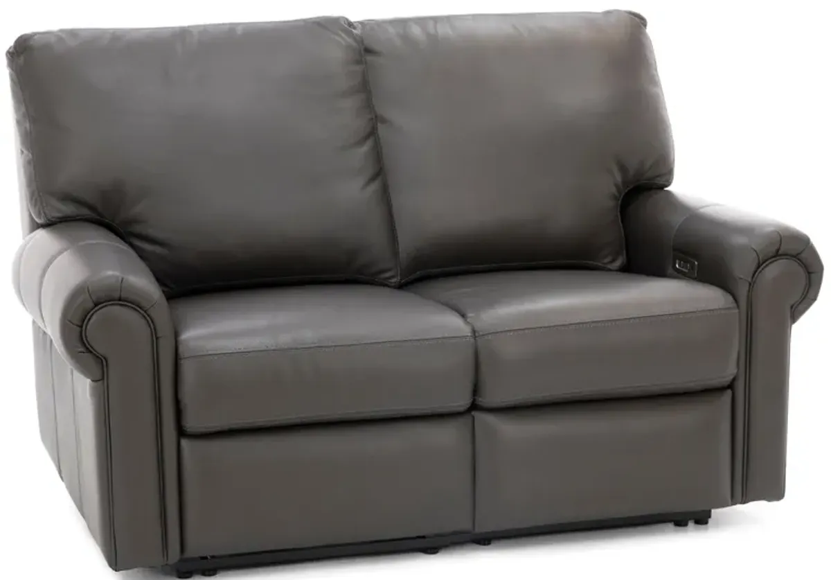 Design and Recline Fairfax Leather Power Reclining Loveseat