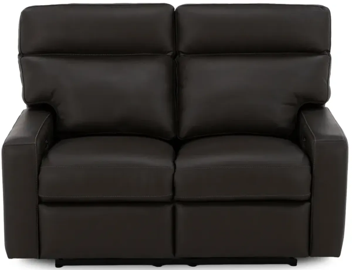 Design and Recline Lyndsey Leather Fully Loaded Reclining Loveseat