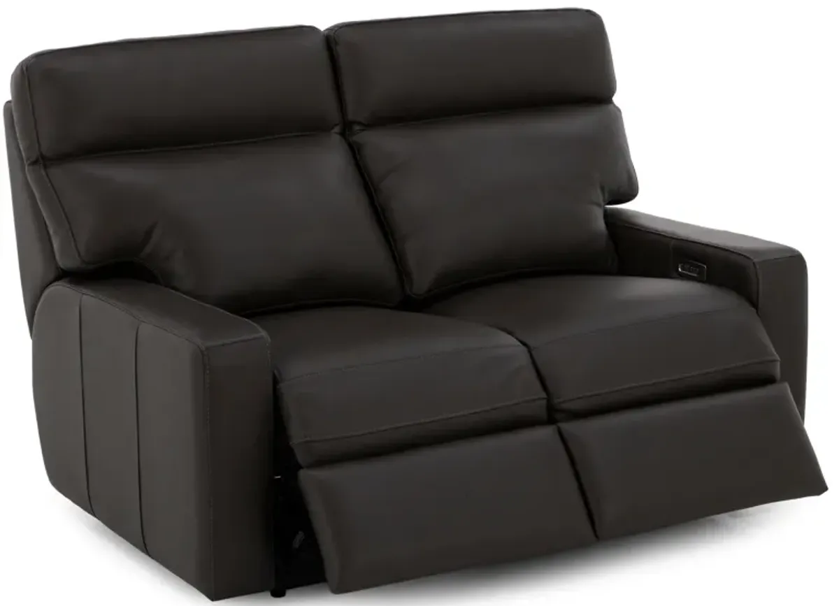 Design and Recline Lyndsey Leather Fully Loaded Reclining Loveseat
