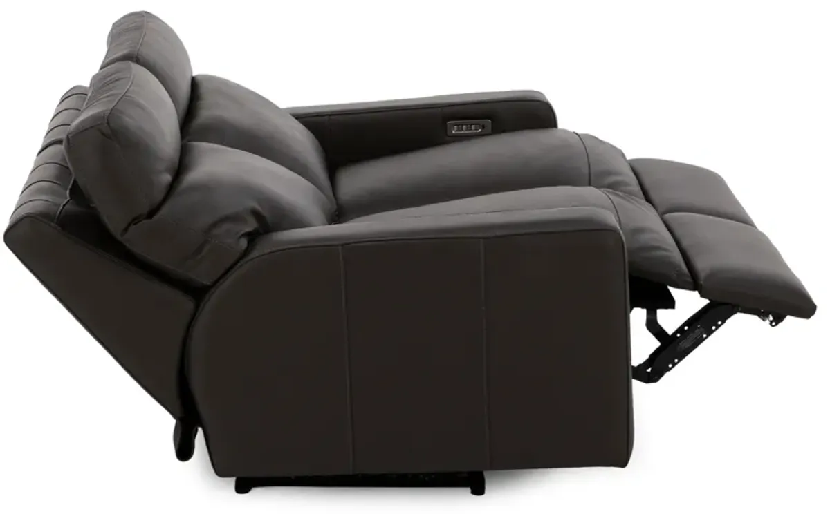 Design and Recline Lyndsey Leather Fully Loaded Reclining Loveseat