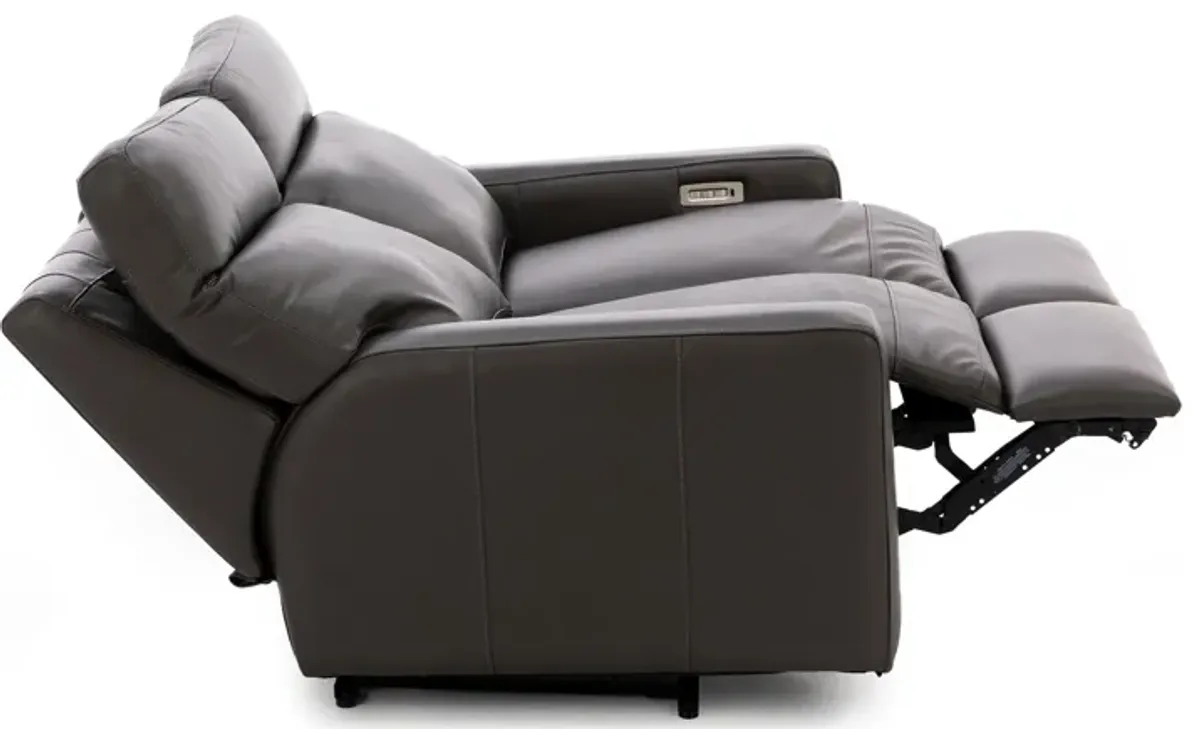 Design and Recline Lyndsey Leather Fully Loaded Reclining Loveseat