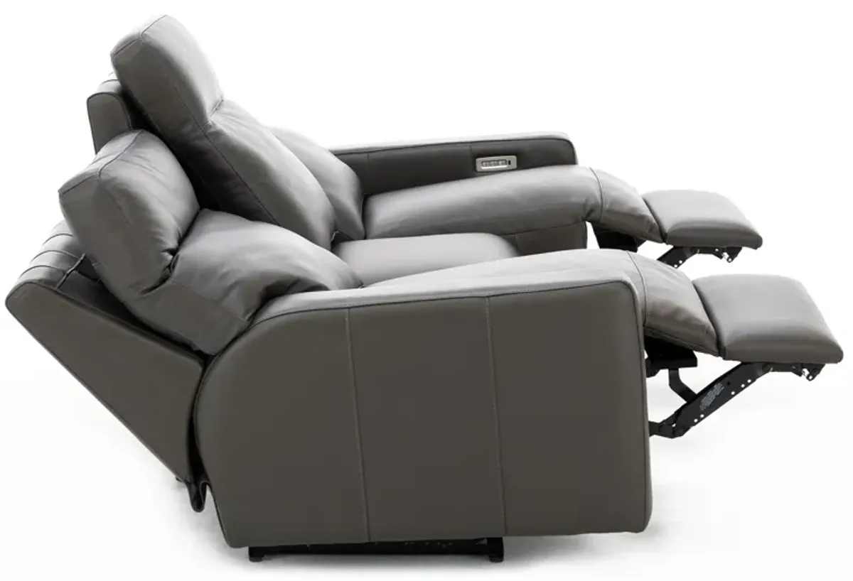 Design and Recline Lyndsey Leather Fully Loaded Reclining Sofa