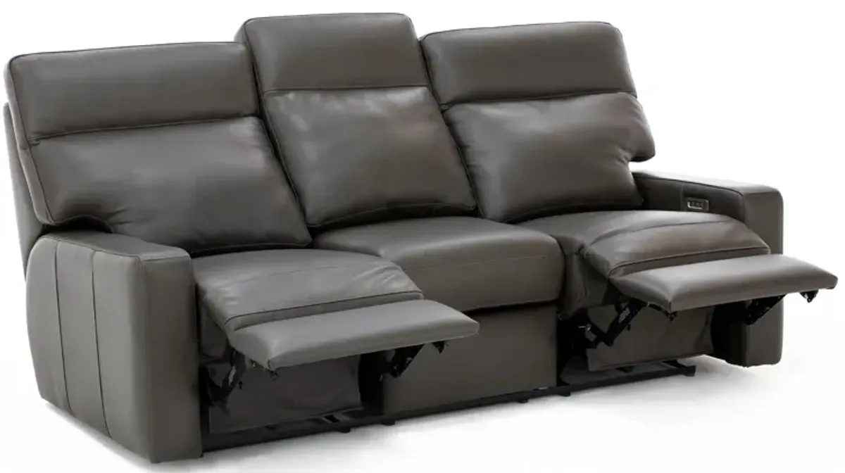 Design and Recline Lyndsey Leather Fully Loaded Reclining Sofa