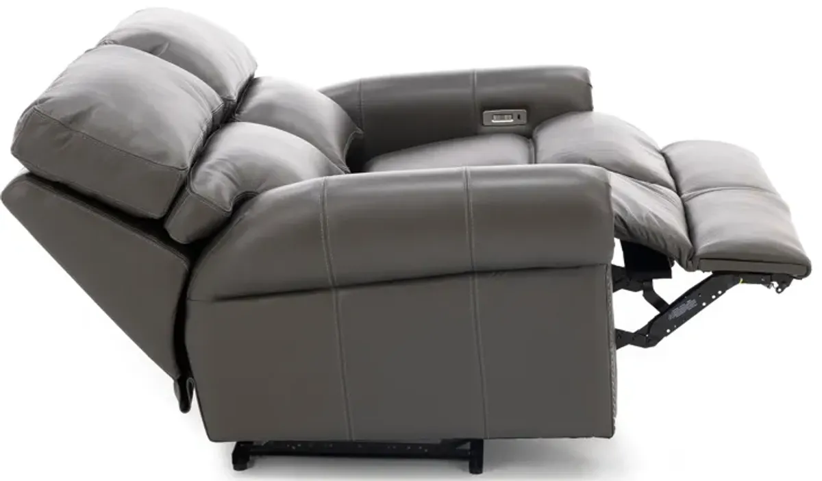 Design and Recline Connor Leather Power Reclining Loveseat