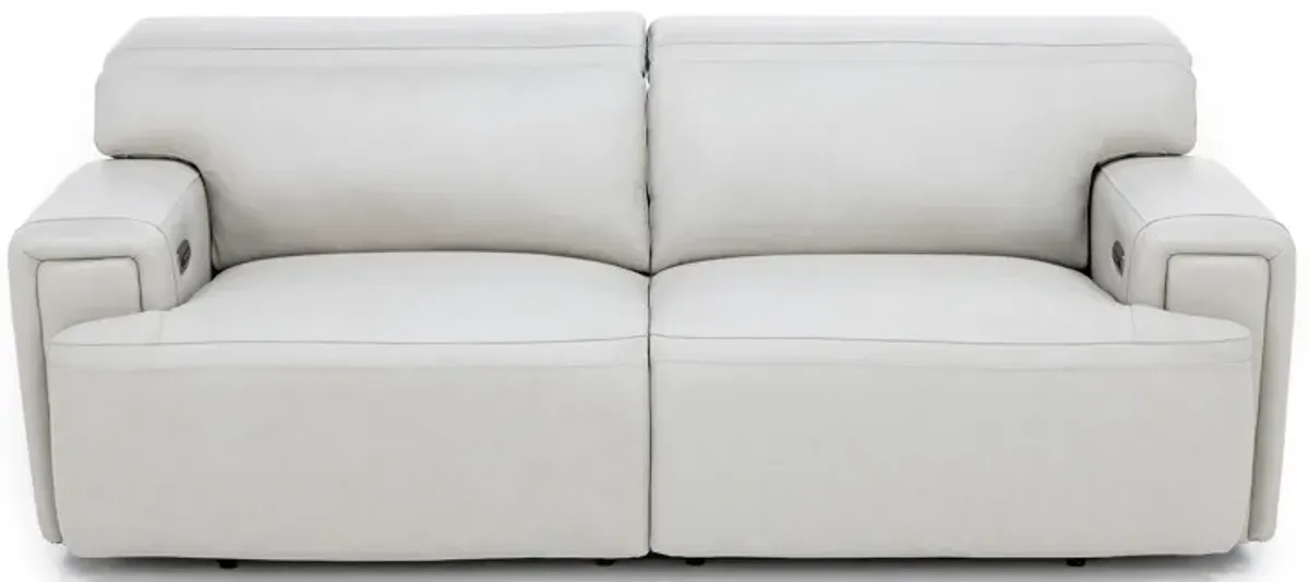 Ames Leather Zero Gravity Power Headrest Reclining Sofa