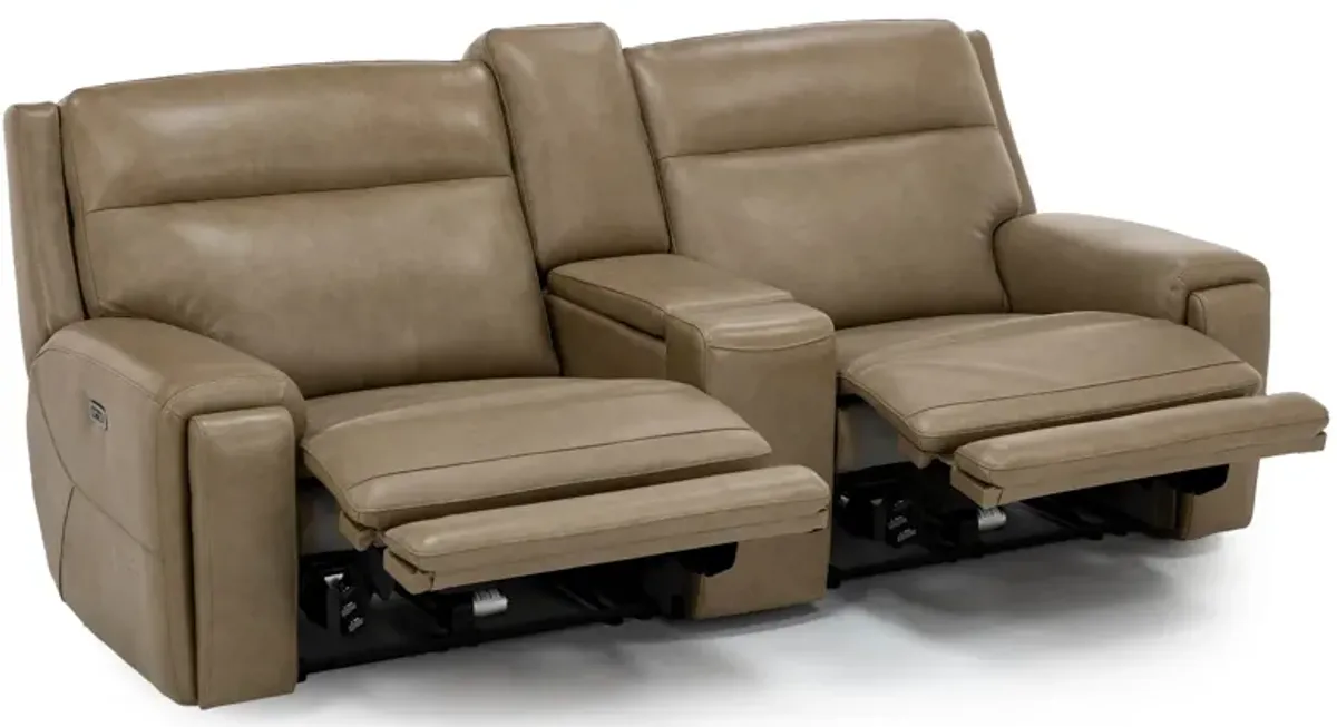 Monroe 3-Pc. Leather Power Headrest Zero Gravity Console Reclining Loveseat