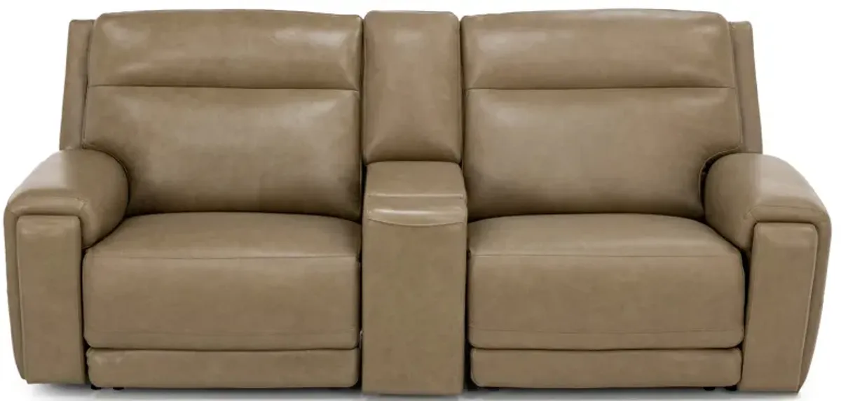 Monroe 3-Pc. Leather Power Headrest Zero Gravity Console Reclining Loveseat