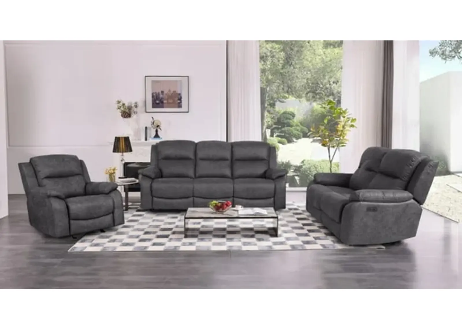 Arlene Reclining Sofa with Drop Down Table