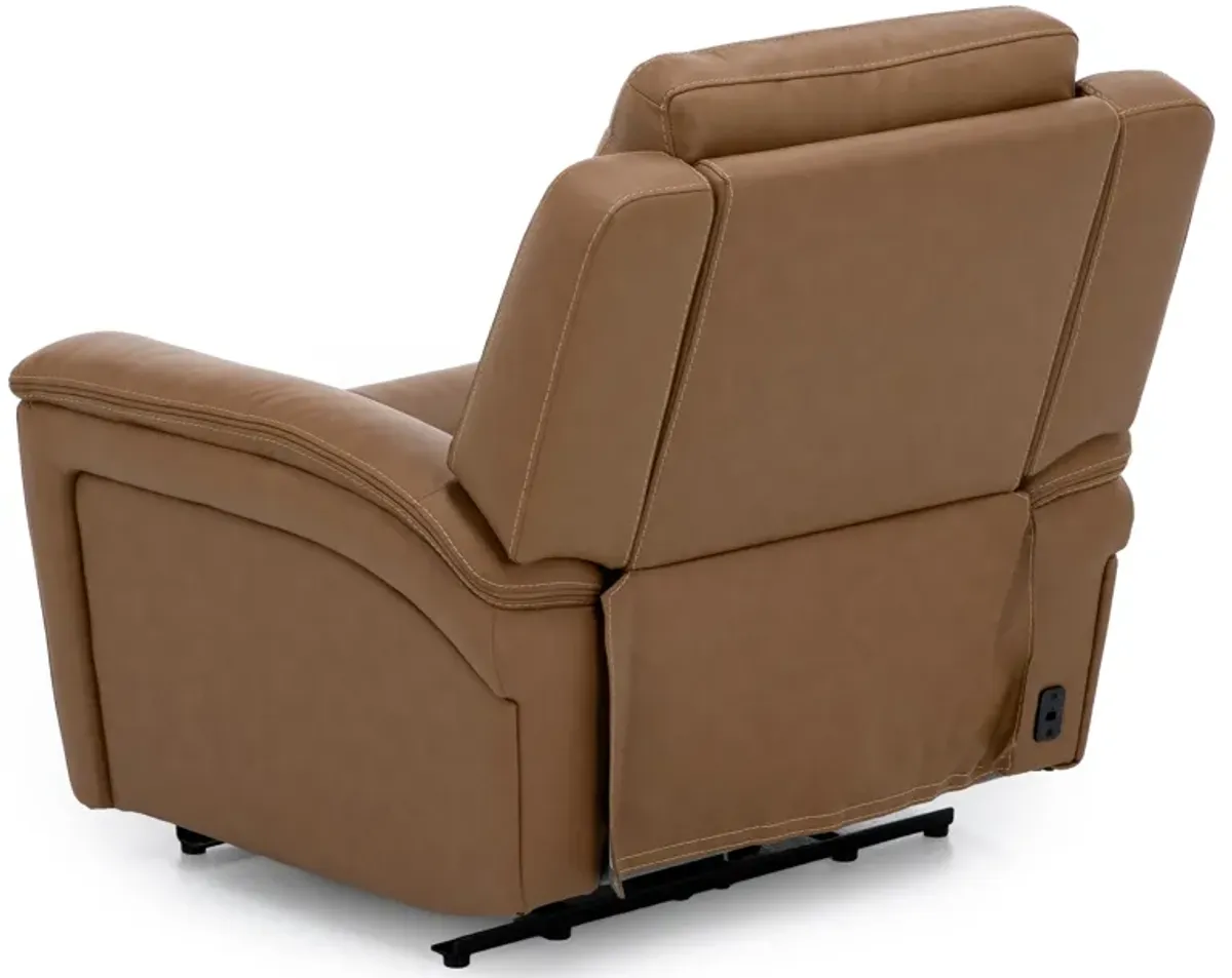 Davidson Leather Power Headrest Reclining Wall Saver Recliner