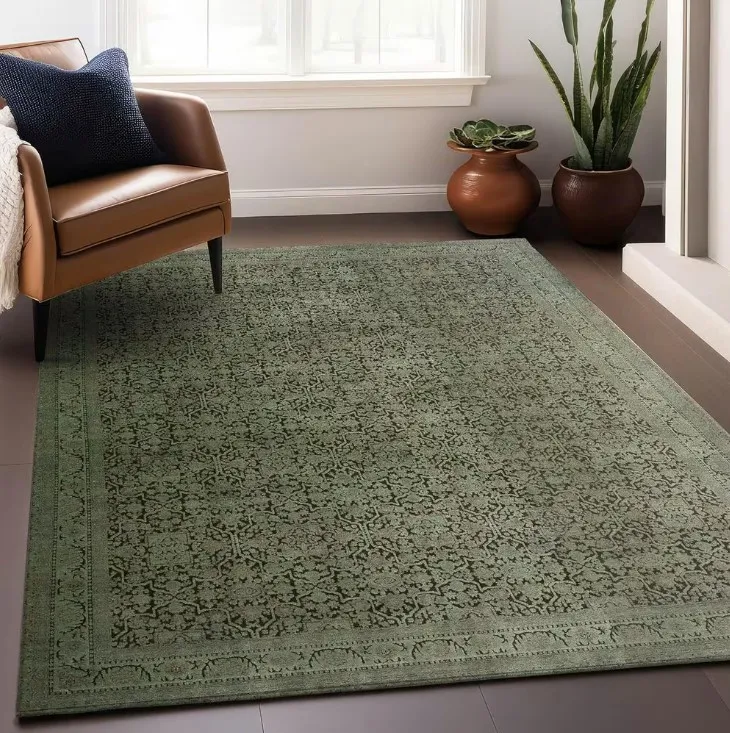 Vizcia Green Area Rug 5'1"W x 7'8"L