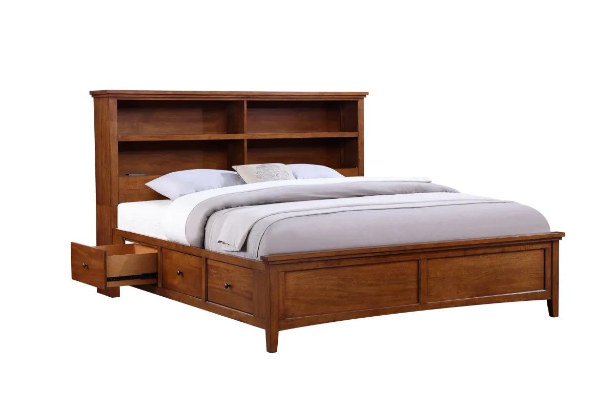 Spencer Queen Bookcase Storage Bed