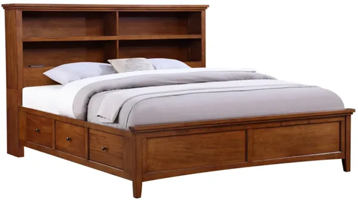 Spencer Queen Bookcase Storage Bed