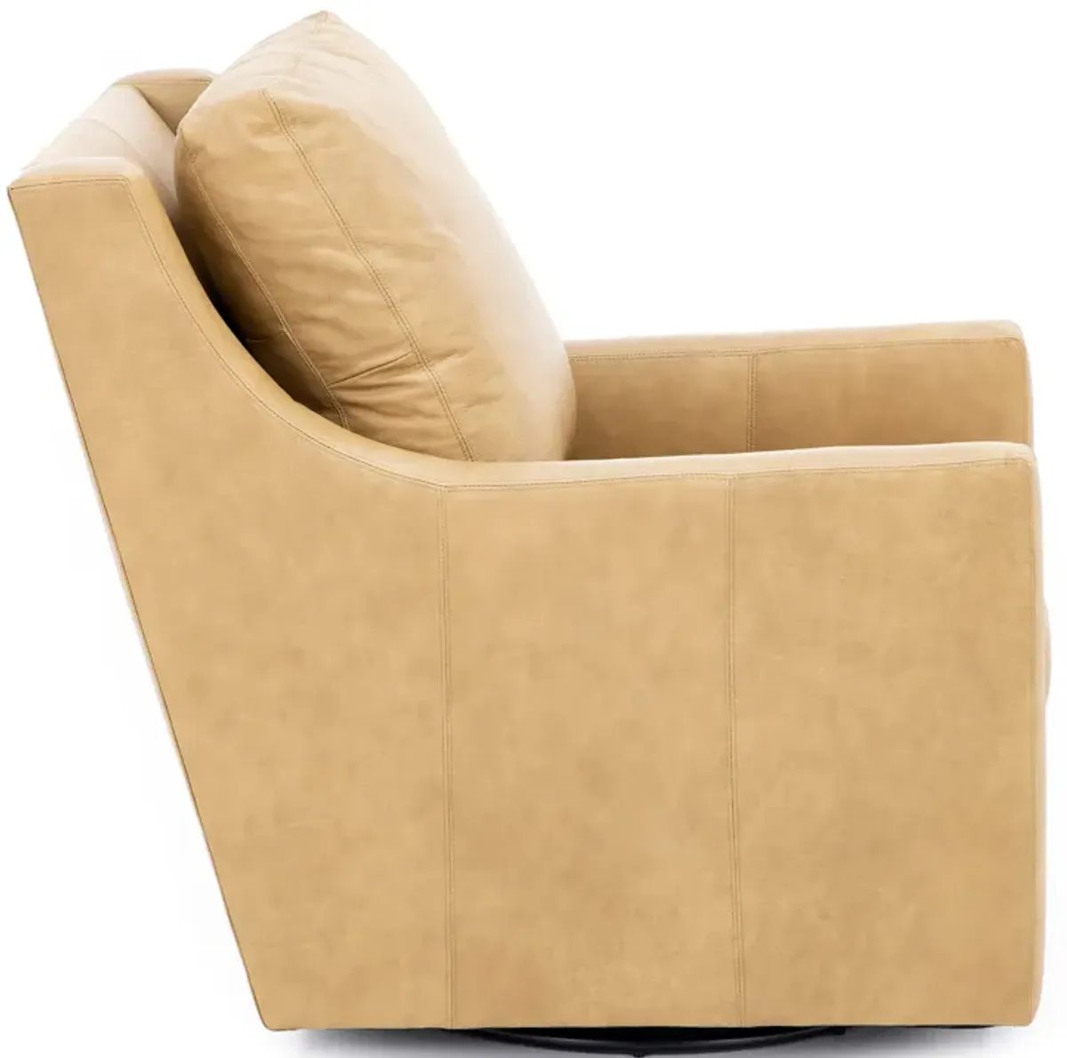 Cersei Leather Swivel Glider Accent Chair