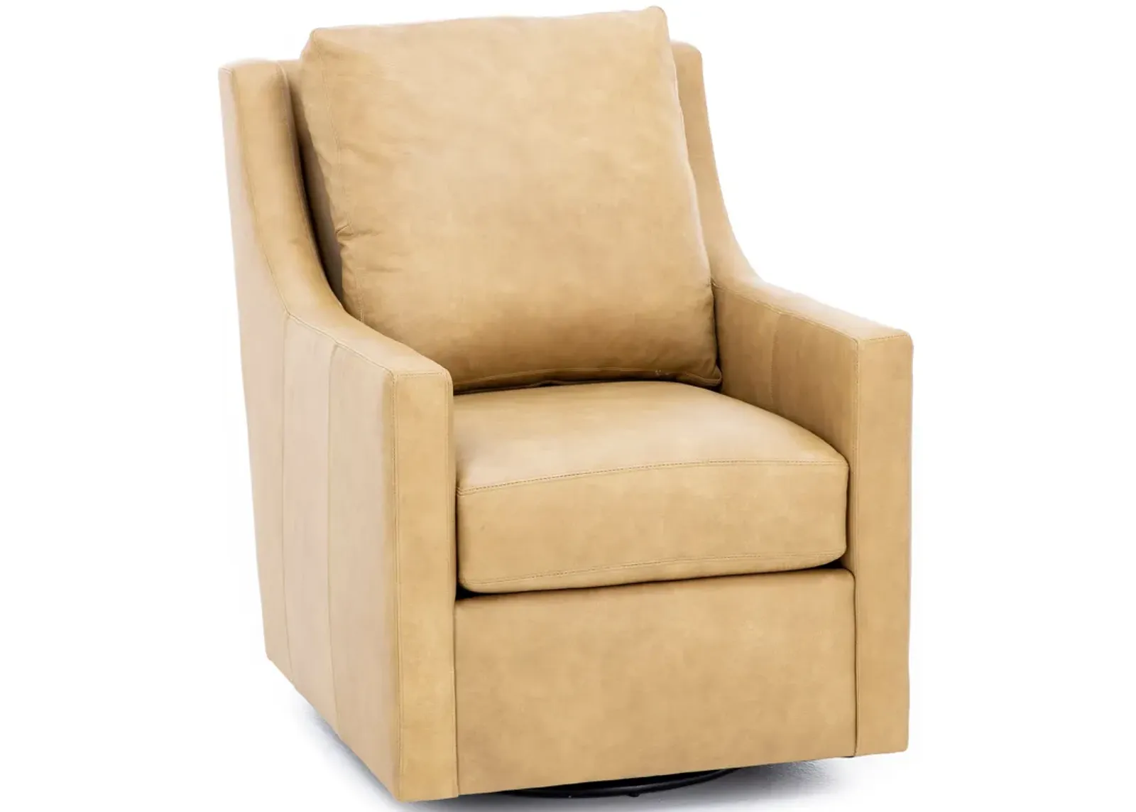 Cersei Leather Swivel Glider Accent Chair