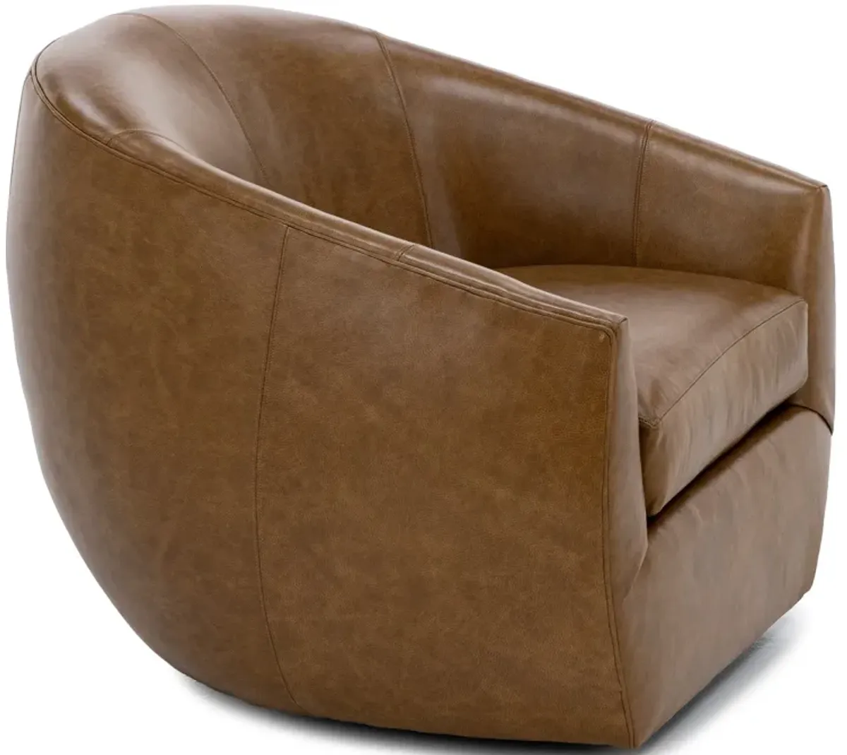 Catelyn Leather Swivel Accent Chair