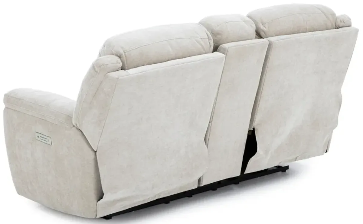 Tyson Fully Loaded Zero Gravity Console Reclining Loveseat in Stone