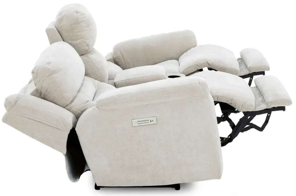Tyson Fully Loaded Zero Gravity Console Reclining Loveseat in Stone