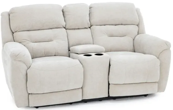 Tyson Fully Loaded Zero Gravity Console Reclining Loveseat in Stone