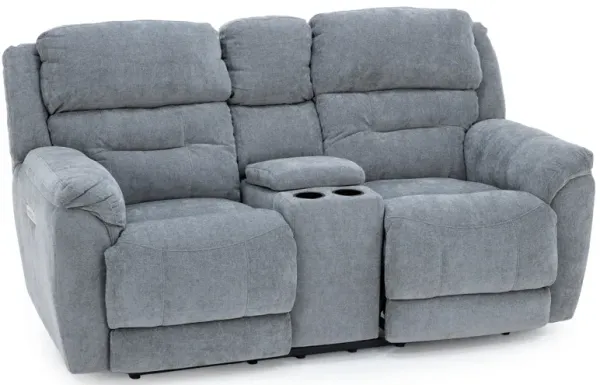 Tyson Fully Loaded Zero Gravity Console Reclining Loveseat in Granite