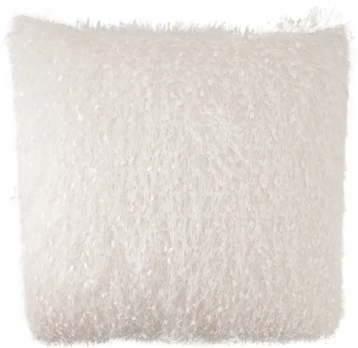 Ivory Shimmer Poly Pillow 18"W x 18"H