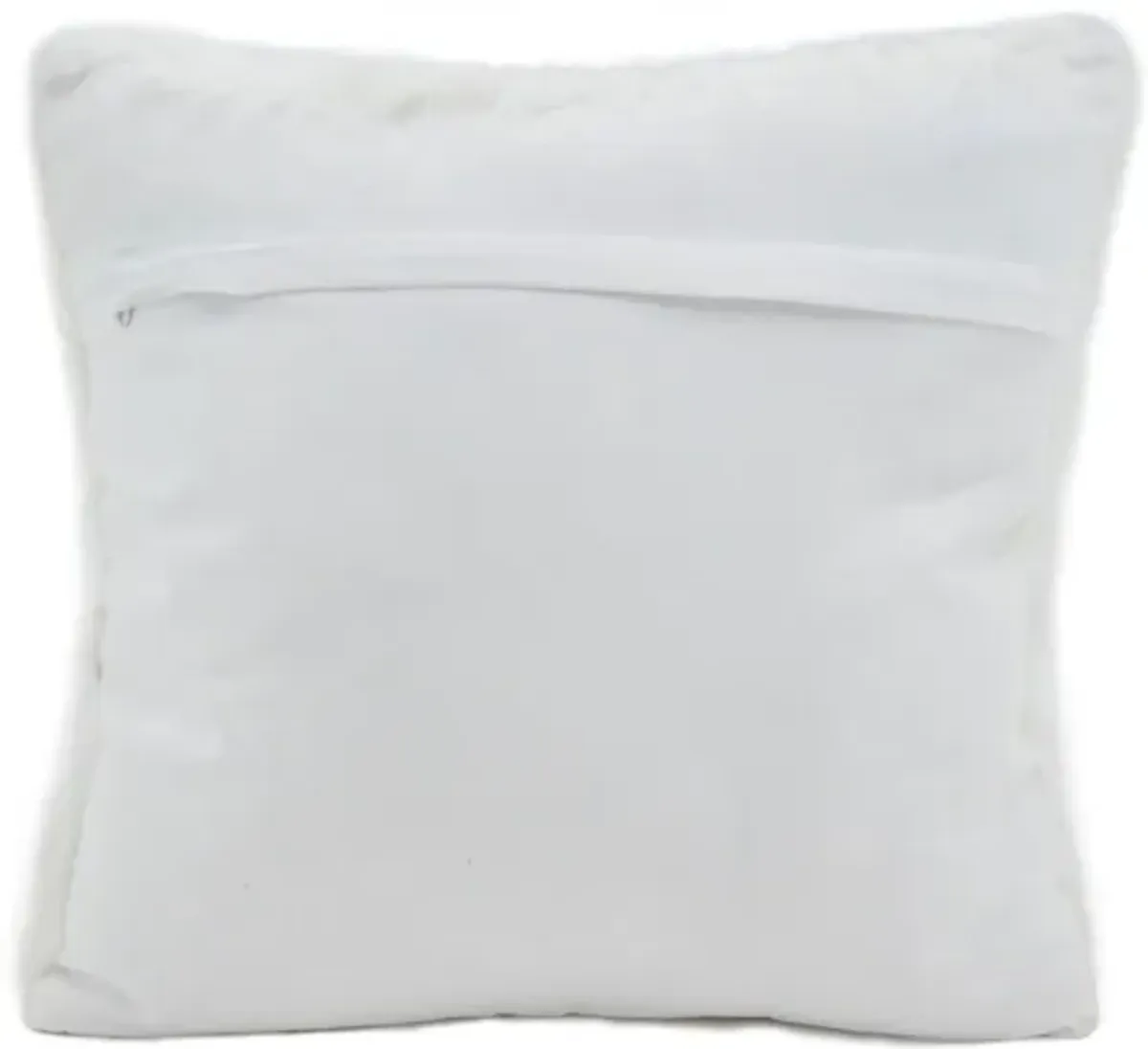 Ivory Faux Fur Poly Pillow 18"W x 18"H