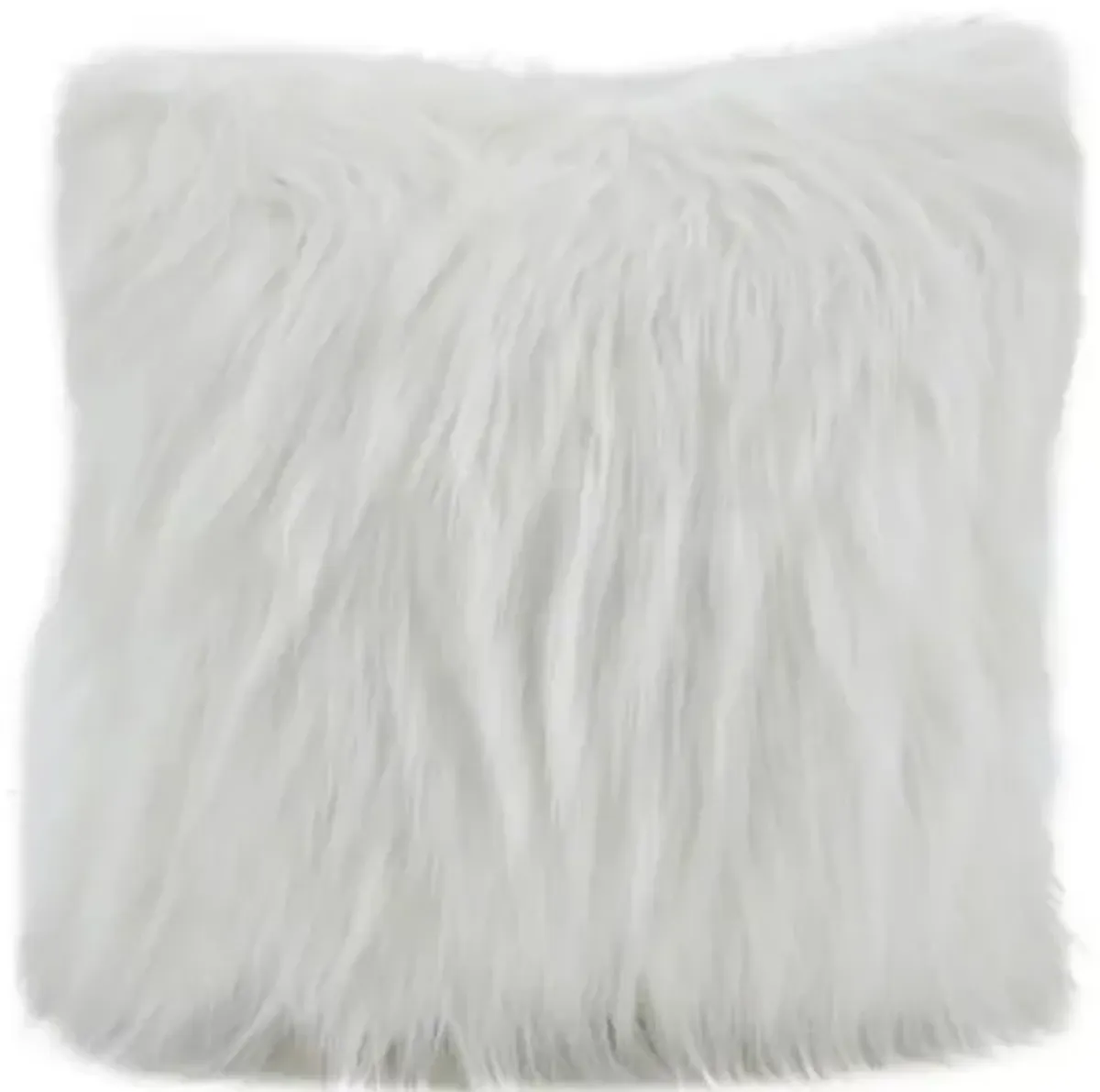 Ivory Faux Fur Poly Pillow 18"W x 18"H