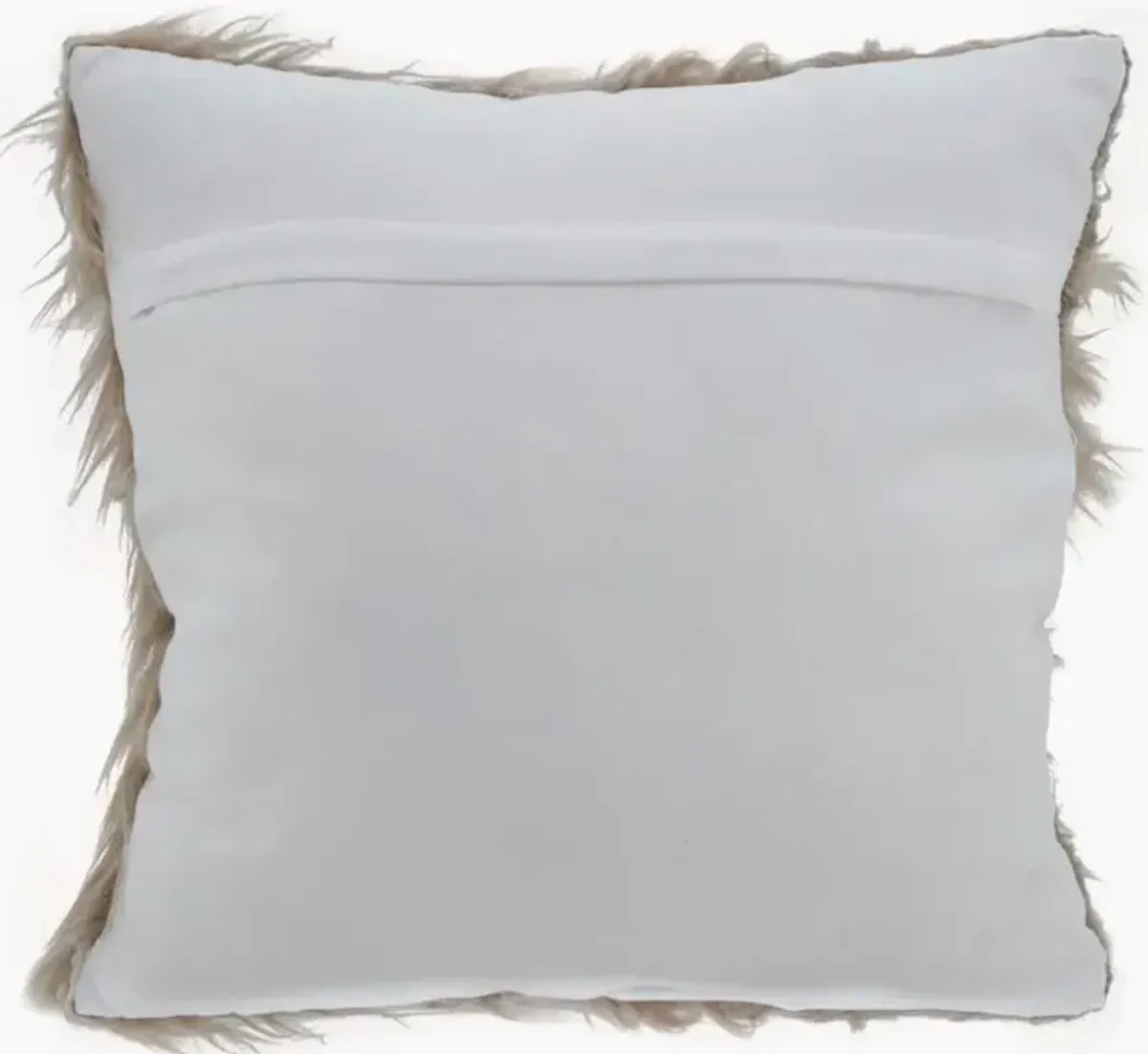 Natural Faux Fur Poly Pillow 18"W x 18"H