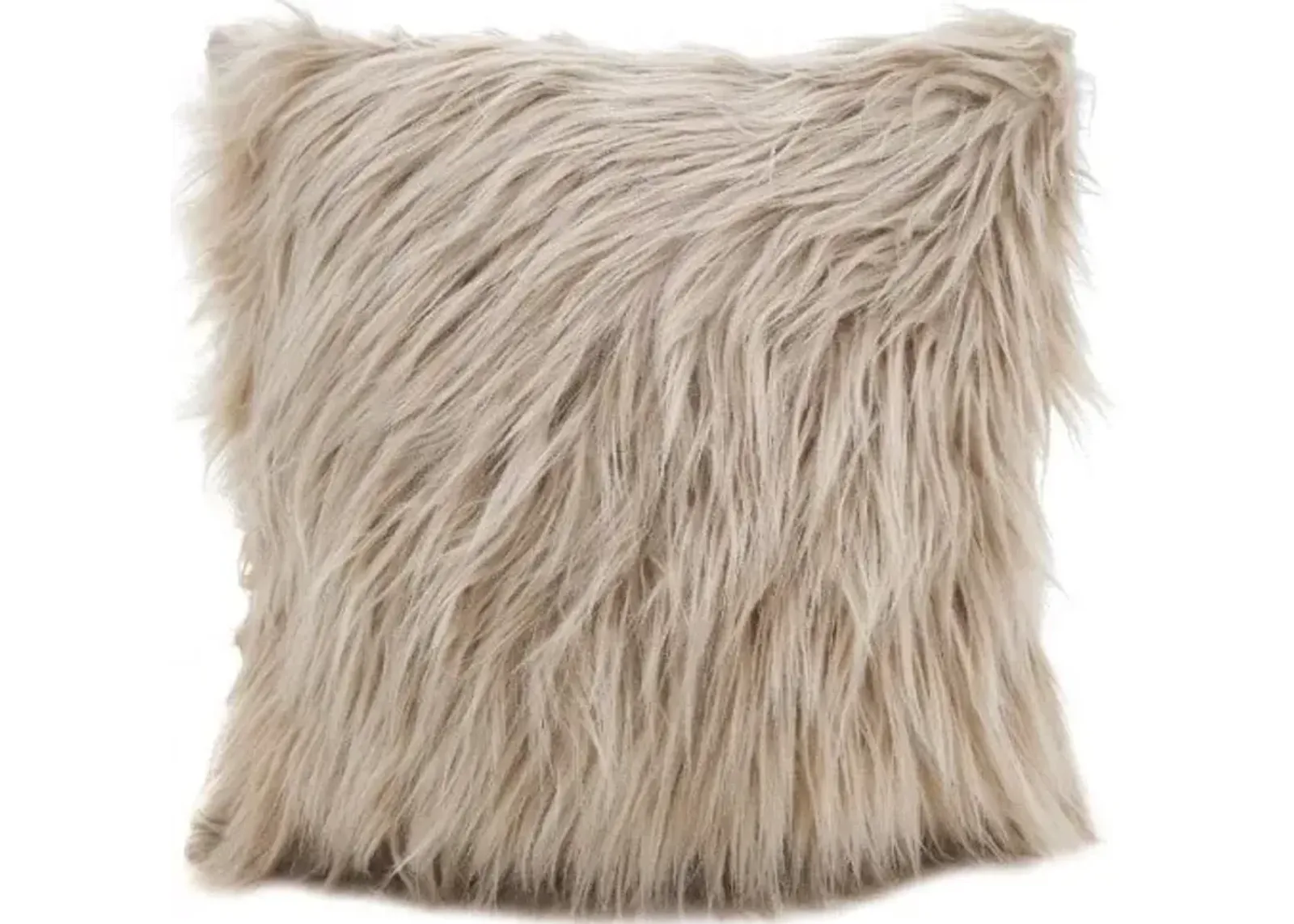 Natural Faux Fur Poly Pillow 18"W x 18"H