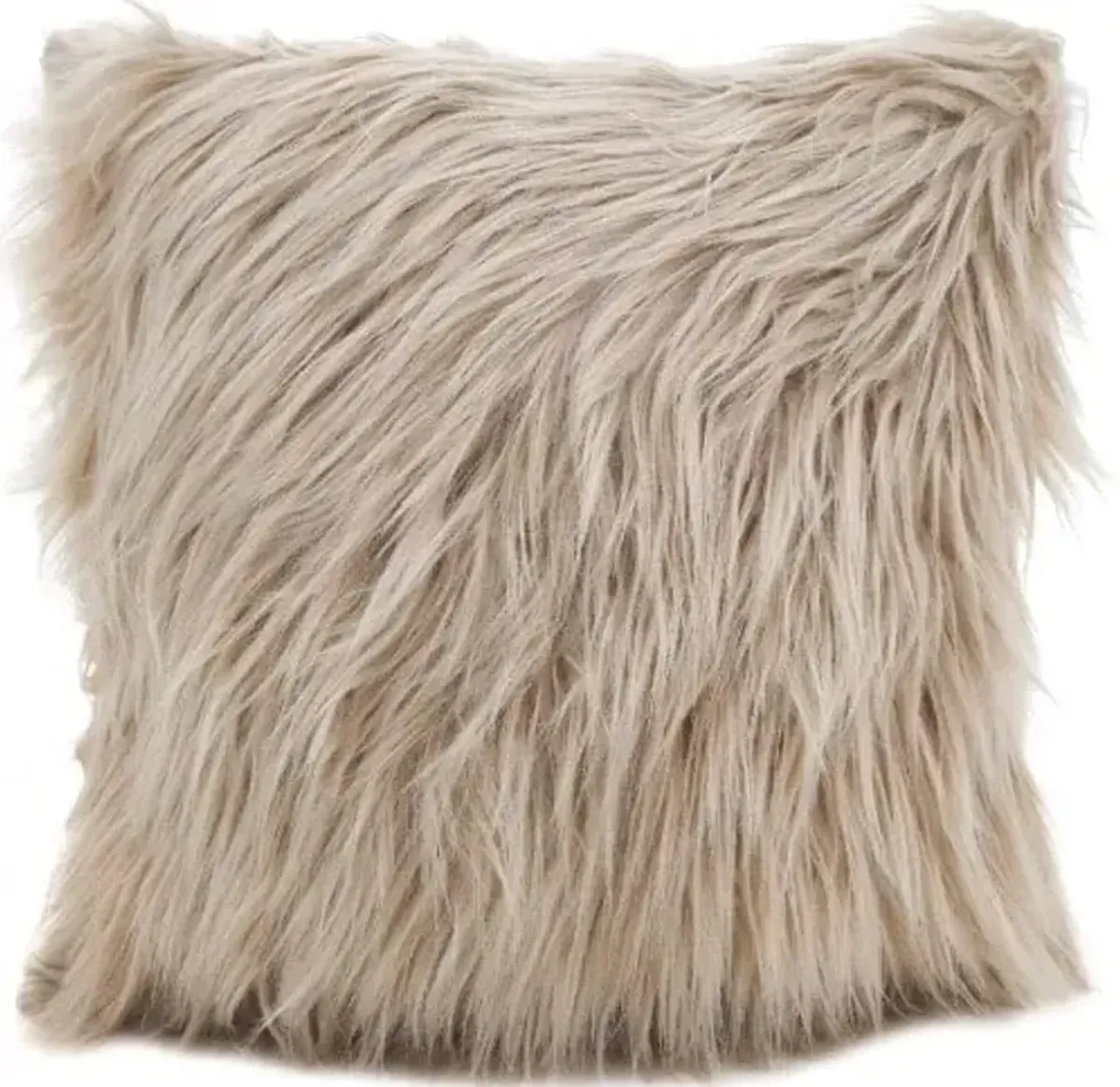 Natural Faux Fur Poly Pillow 18"W x 18"H