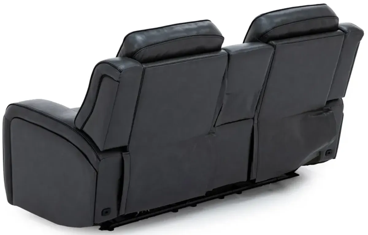Liam Leather Fully Loaded Zero Gravity Console Reclining Loveseat With Massage And Immersive Audio