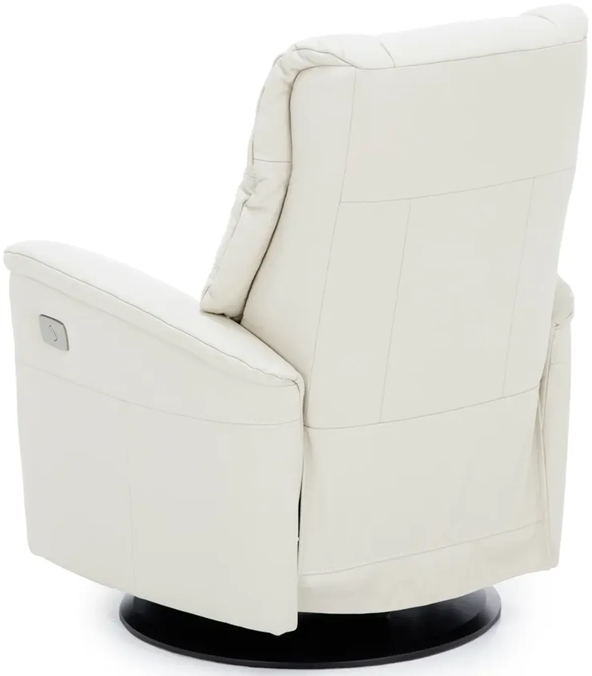 Modern Comfort Direct Designs Veronica Leather Medium Power Swivel Glider Recliner With Glider Lock