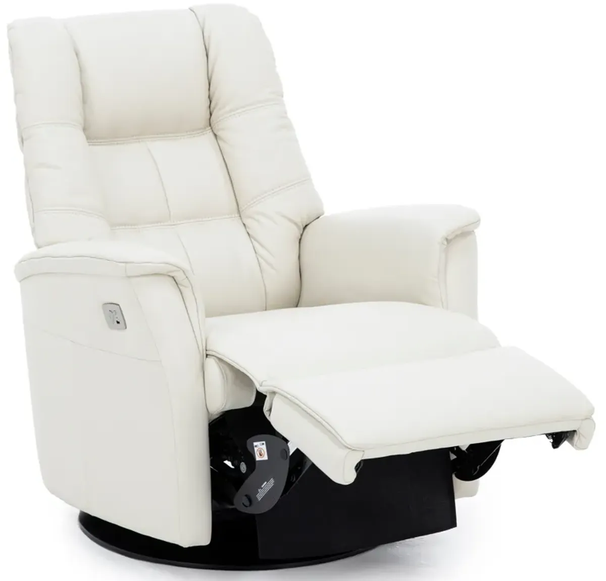 Modern Comfort Direct Designs Veronica Leather Medium Power Swivel Glider Recliner With Glider Lock