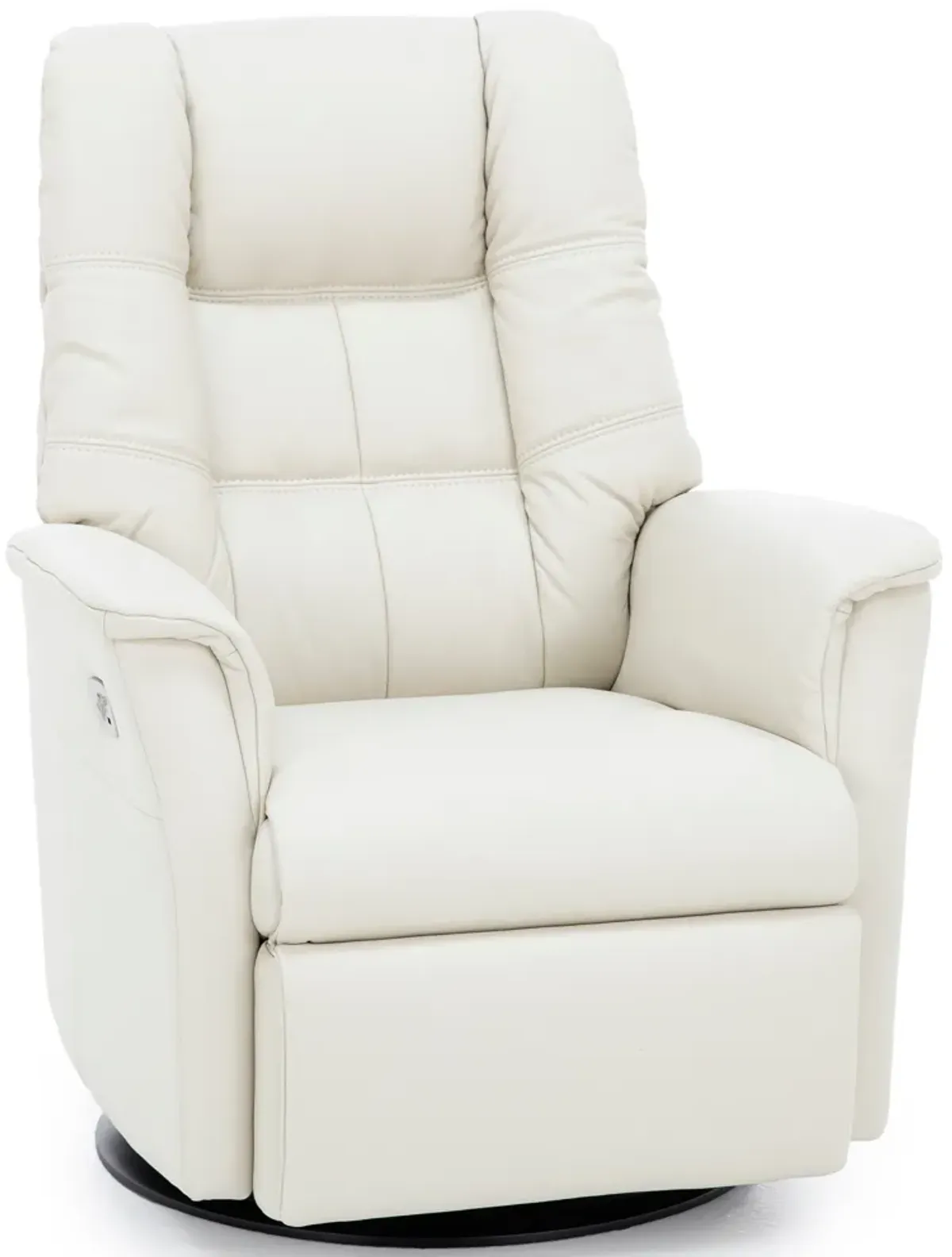 Modern Comfort Direct Designs Veronica Leather Medium Power Swivel Glider Recliner With Glider Lock