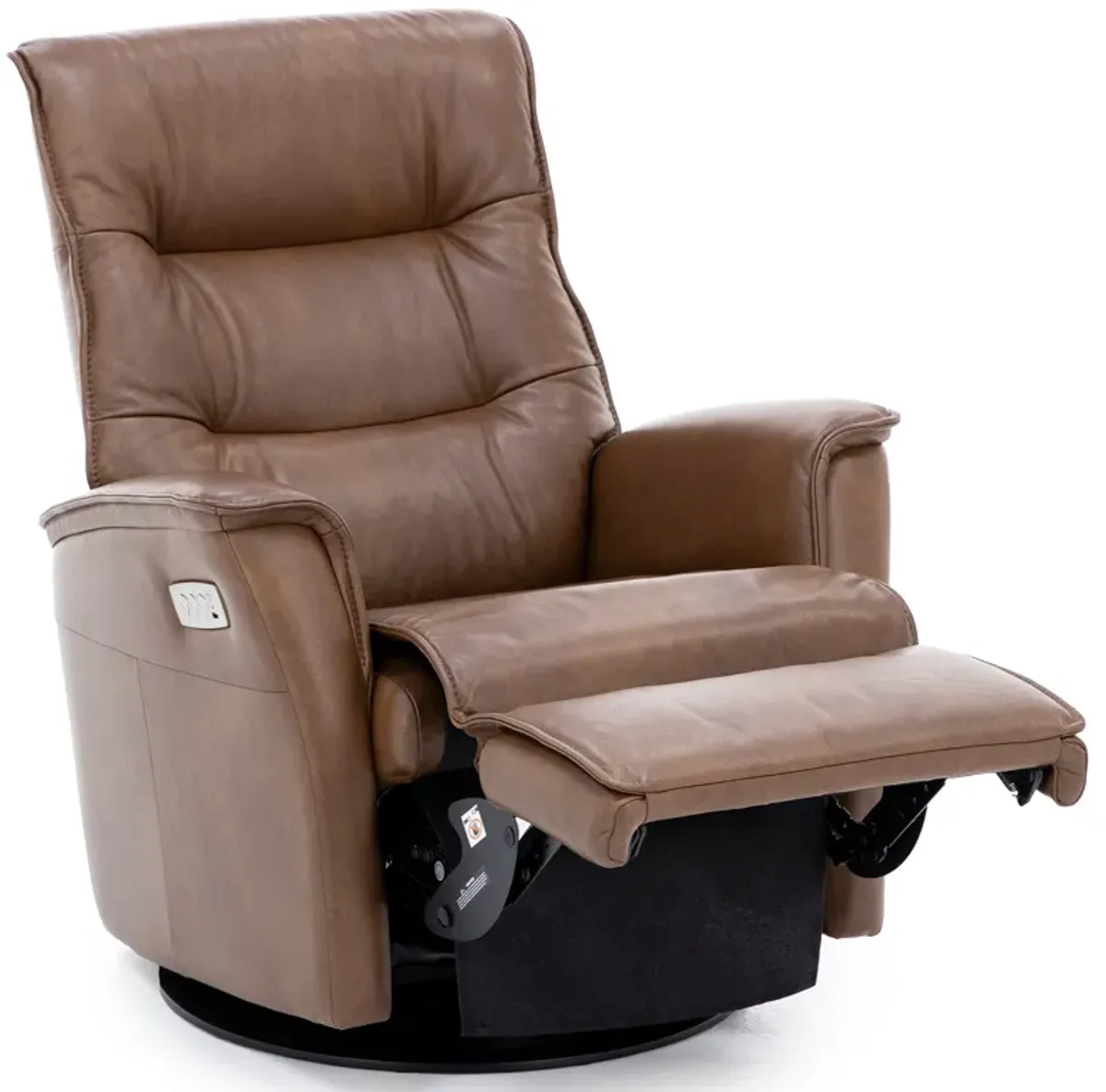 Modern Comfort by Direct Designs Chelsie Leather Fully Loaded Medium Swivel Glider Recliner