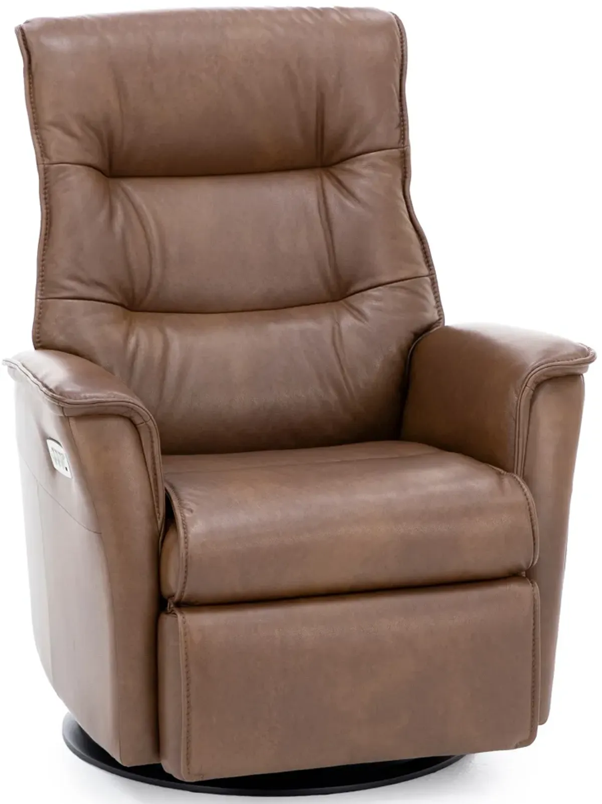 Modern Comfort by Direct Designs Chelsie Leather Fully Loaded Medium Swivel Glider Recliner