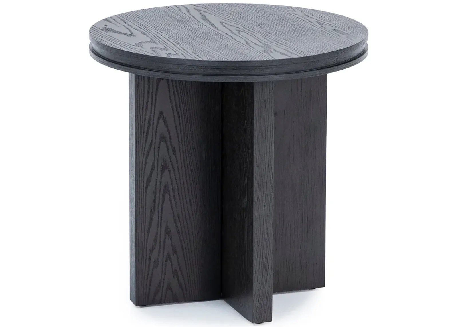 Waterfall Ebony Round End Table