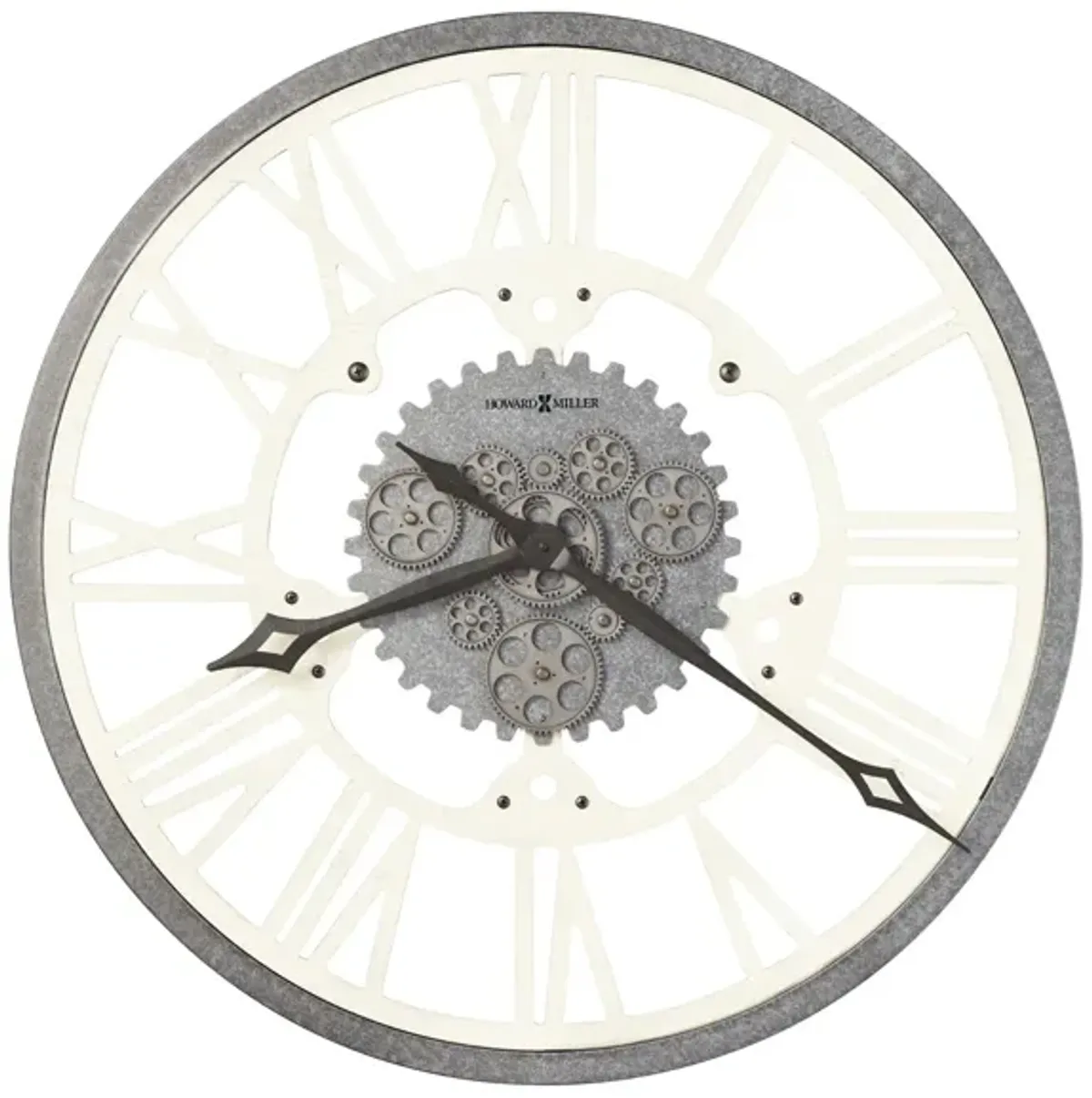 Howard Miller White Metal Gears Wall Clock 32" Round