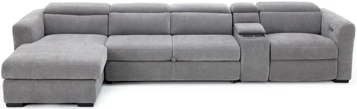 Surround 4-Pc. Fully Loaded Reclining Sectional With Sleeper And Bluetooth Speakers