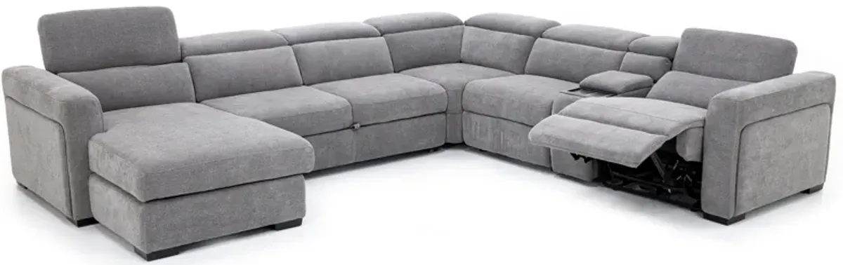 Surround 6-Pc. Fully Loaded Reclining Sectional With Sleeper And Bluetooth Speakers