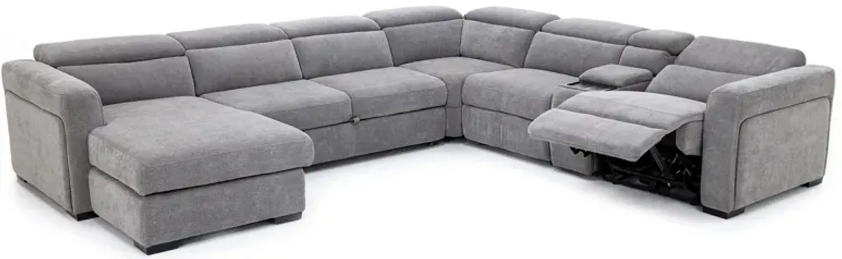 Surround 6-Pc. Fully Loaded Reclining Sectional With Sleeper And Bluetooth Speakers